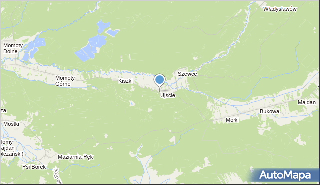 mapa Ujście, Ujście gmina Janów Lubelski na mapie Targeo